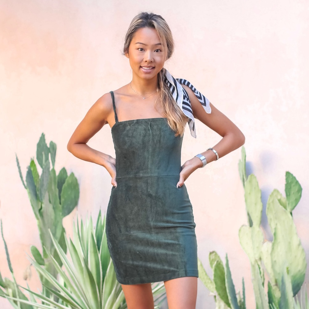 dark green velvet dress